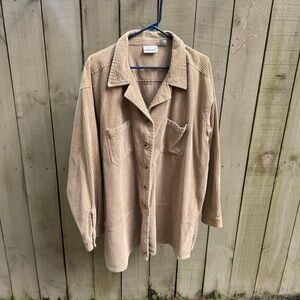 Fashion Bug Tan Corduroy Shirt Jacket